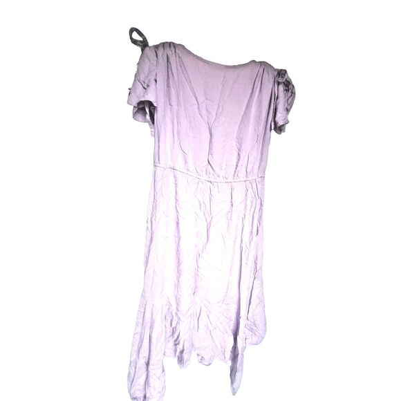 Shoreline Gorgeous Lightweight Flutter Sleeve Wrap Dress Lavendar Maxi Rayon XL - Picture 5 of 9